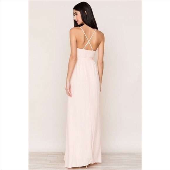 Yumi Kim Rush Hour Maxi Dress Blush Pink Wrap Wedding Flowing Romantic - Picture 7 of 7